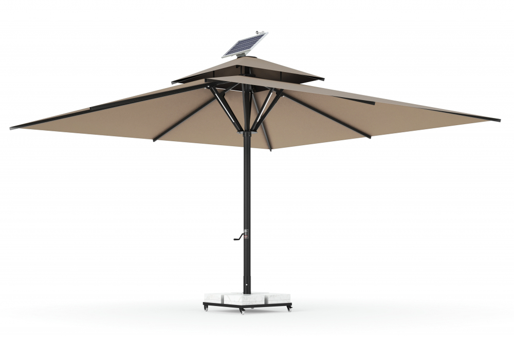 Зонт профессиональный Tagliamento Atlantic Solar, антрацит, бежевый