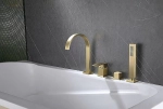 Смеситель для ванны Abber Wasserfall AF8613G золото матовое