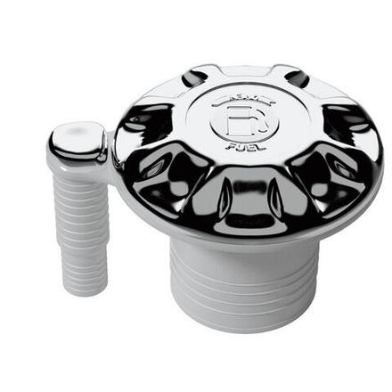 Горловина заливная для бензина под шланг 50 мм с вентиляцией, пластик, хром