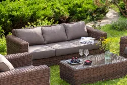 "Боно" лаунж-зона из искусственного ротанга, цвет коричневый