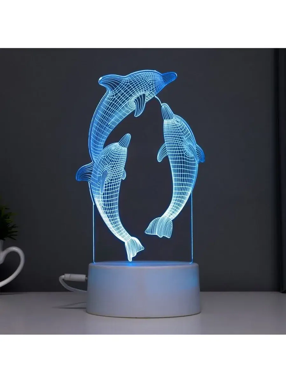 Светильник сенсорный «Дельфины» LED 7 цветов USB/от батареек