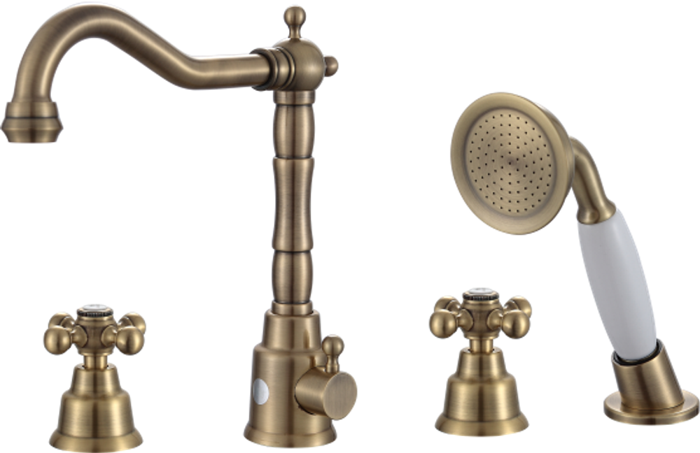 09033-D Смеситель на борт ванны (4-отв) "GANZER"  (6/1шт)