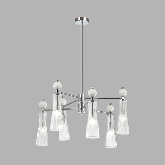 8268/6 NEOCLASSI LN26 160 хром/белый/прозрачный, металл/керамика/стекло Люстра Е14 6*40W 220V EMILY