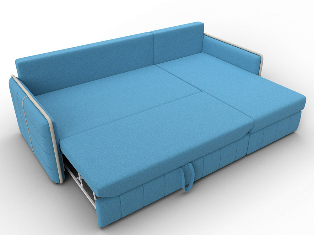 Диван угловой Лига-078 угол универсальный РОГОЖКА Амур 10 голубойАмур 02 бежевый