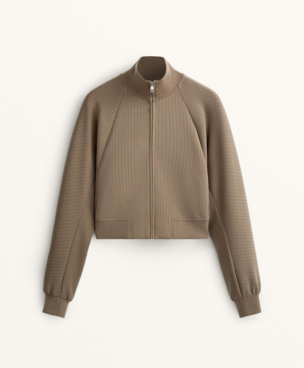 Oysho Толстовка с высоким воротником, мокко