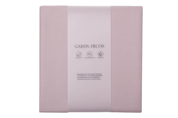 Простыня на резинке 180x200x30 Garda Decor розовая