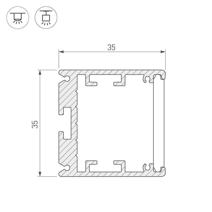 Профиль Arlight SL-ARC-3535-D1500-W90 SILVER (1180мм, дуга 1 из 4) 026598