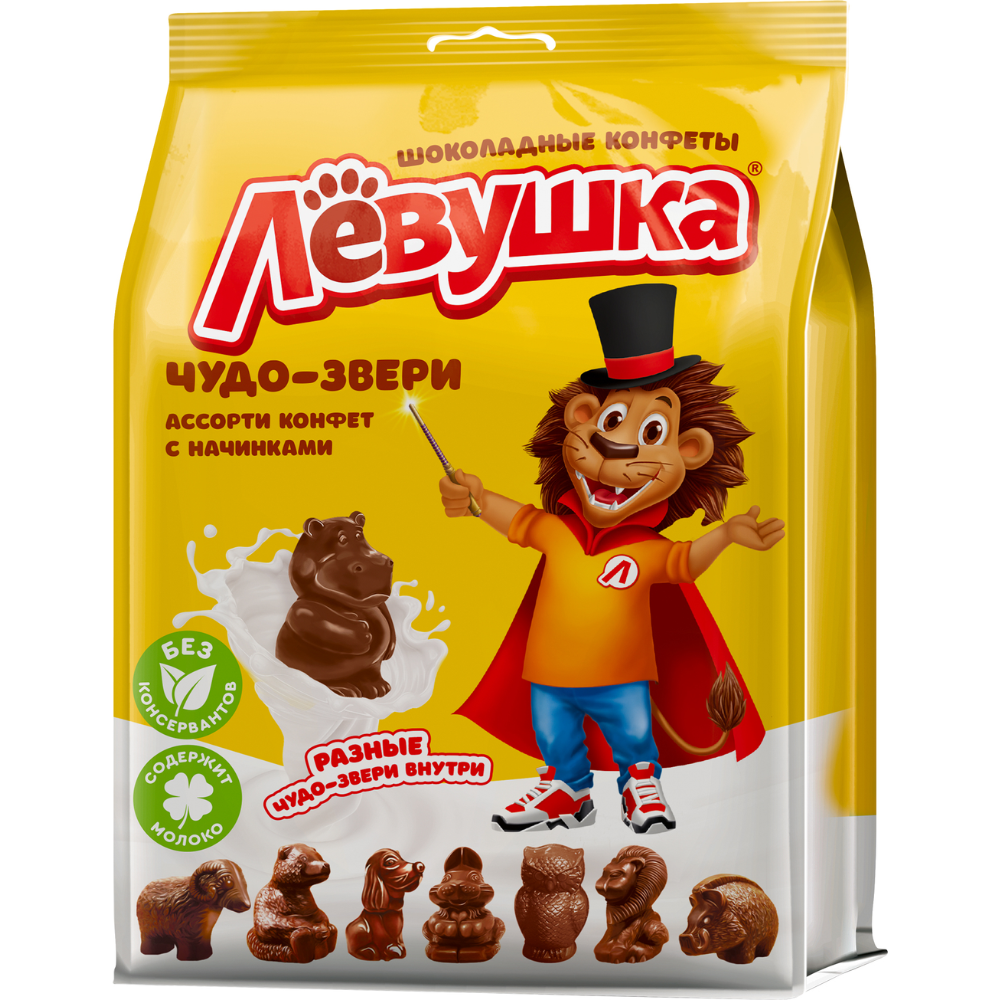Конфеты Левушка Чудо-звери детям 189 гр