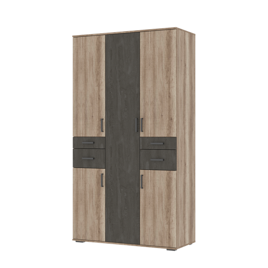 НЕЛЬСОН ШК 02 Шкаф Фасад ЖЕЛЕЗНЫЙ КАМЕНЬ/Корпус ДУБ КАНЬОН