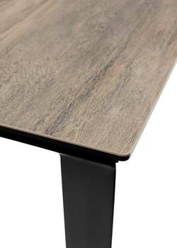 Стол CREMONA 140 KL-61 под дерево, итальянская керамика/ черный каркас, ®DISAUR