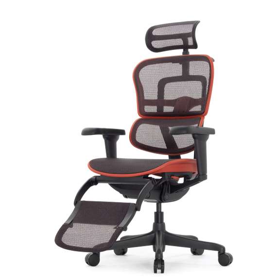 Кресло FALTO Ergohuman Ultra X9 GAMING с подножкой ( чёрный/ КРАСНЫЙ каркас /сетка Equator Red )