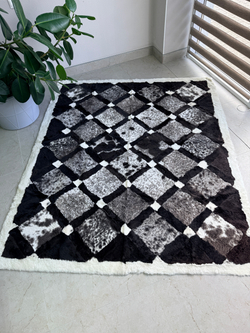 Ковер прямоугольный натуральный мех овчина, 210 х 170 см.