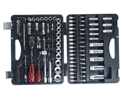 Набор головок торцевых и бит 1/4",1/2" 6-ти гранных 96 предметов в кейсе JTC