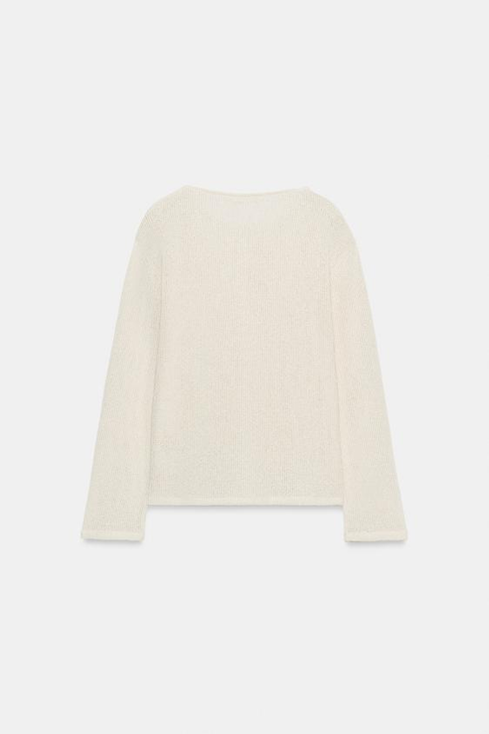 ZARA ФУТБОЛКА В СТИЛЕ РУСТИК С ВОРОТНИКОМ НА ПУГОВИЦАХ, ЭКРЮ
