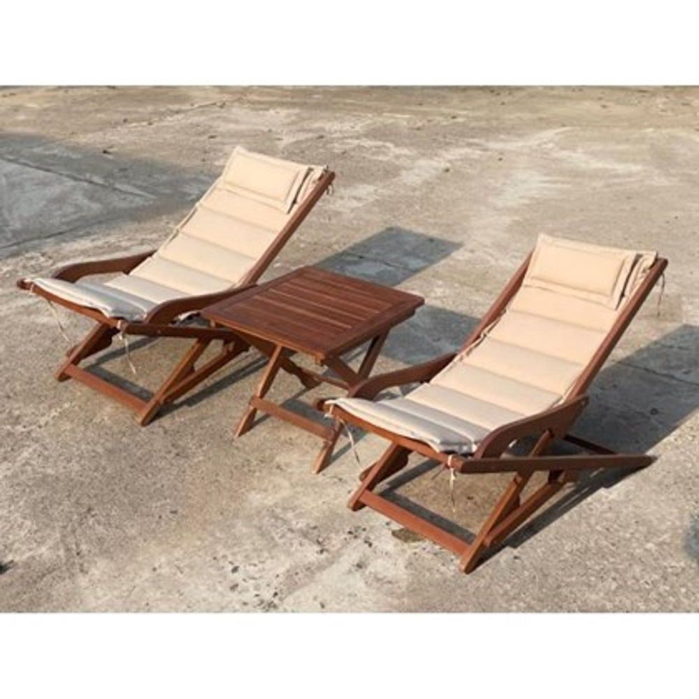 Комплект кресло-шезлонг со столиком AFM-709A-T133 3pcs Beige