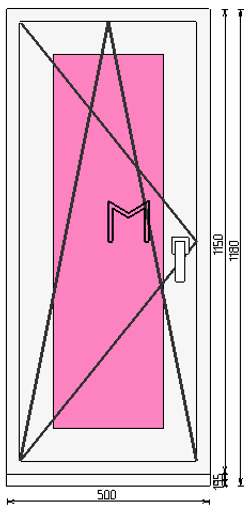 Пластиковое окно 1150 х 500 ТермА Эко + Москитная сетка