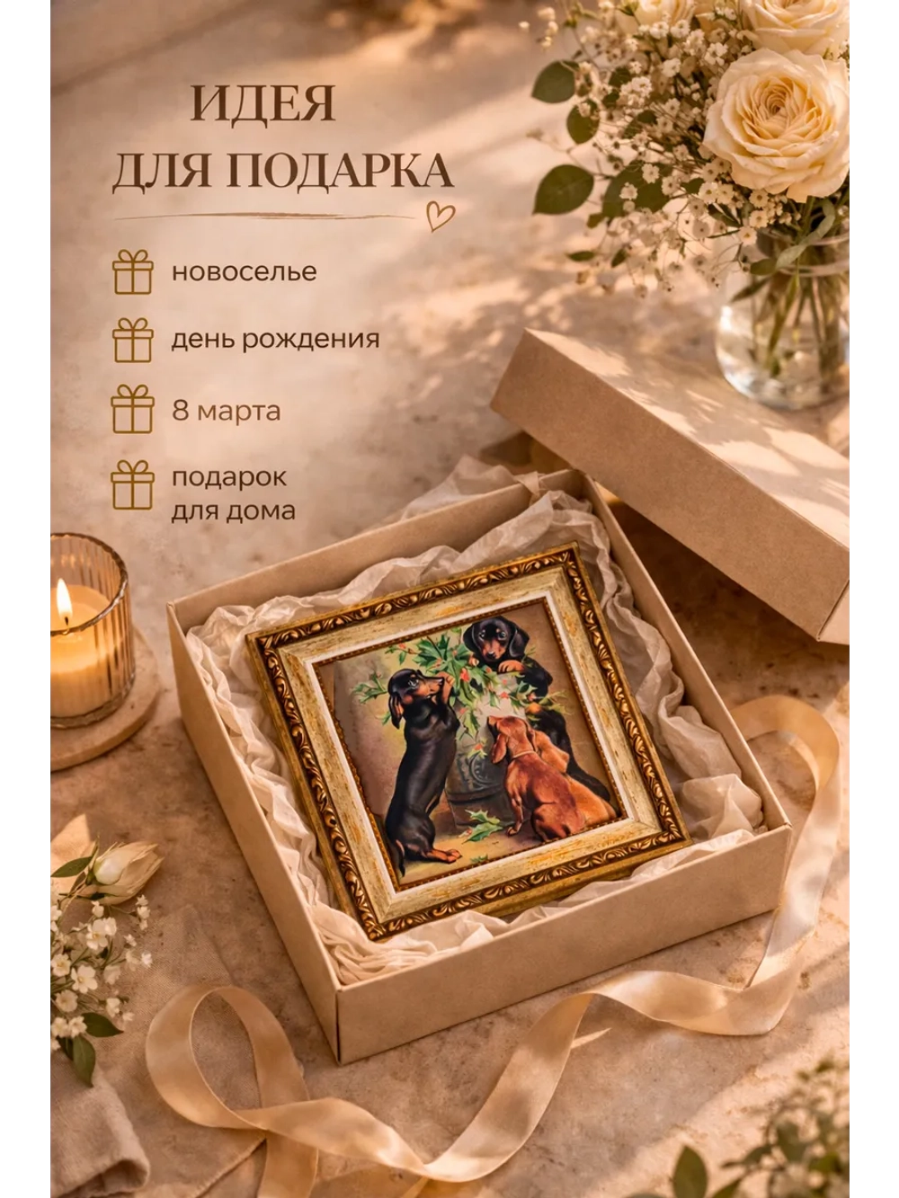 Набор из трех мини-картин для интерьера