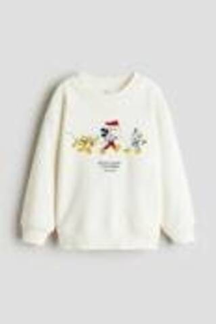 H&M Толстовка с принтом, кремовый
