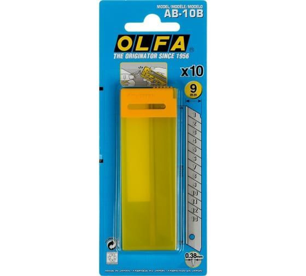 OL-AB-10B Лезвие OLFA сегментированное, 9х80х0,38мм, 10шт (для тонировки)