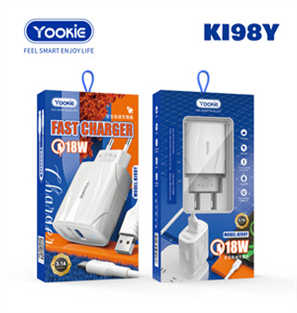Зарядное устройство СЗУ Yookie KI98Y - 18W - USB - с кабелем Type c