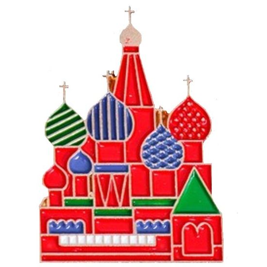 Значок металлический "Москва. Храм Василия Блаженного", р-р 10х8см