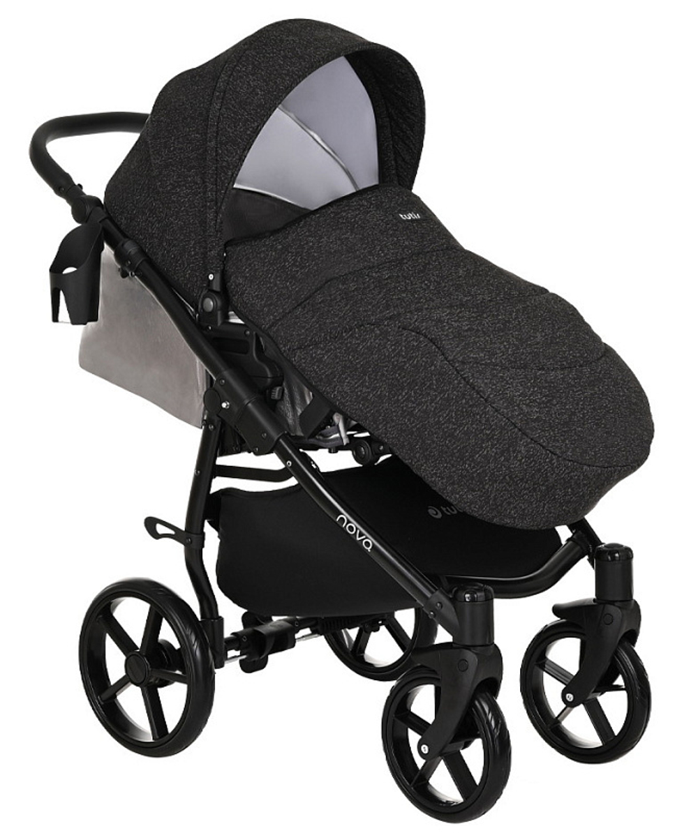 Детская коляска Tutis Novo Reflective 3 в 1 1142289 Кожа Pearl Metalic/Black Reflective Print
