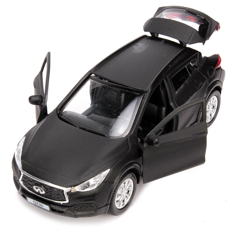 Модель ин. мет. "Infiniti QX30 матовый" 12см, открыв.двери, черный в коробка QX30-12MAT-BK (Технопарк)