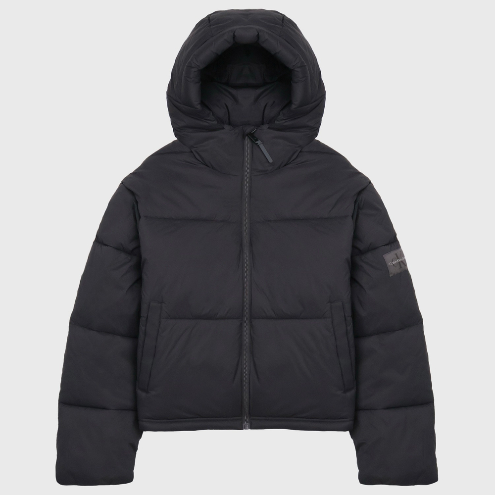 Утепленная куртка Calvin Klein Jeans Short Hooded Puffer Forged Iron