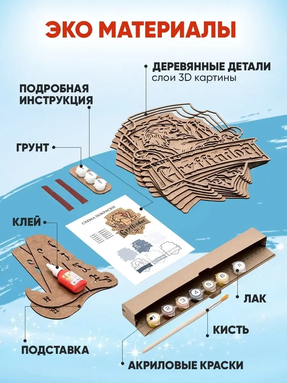 3D Картина по номерам Гриффиндор