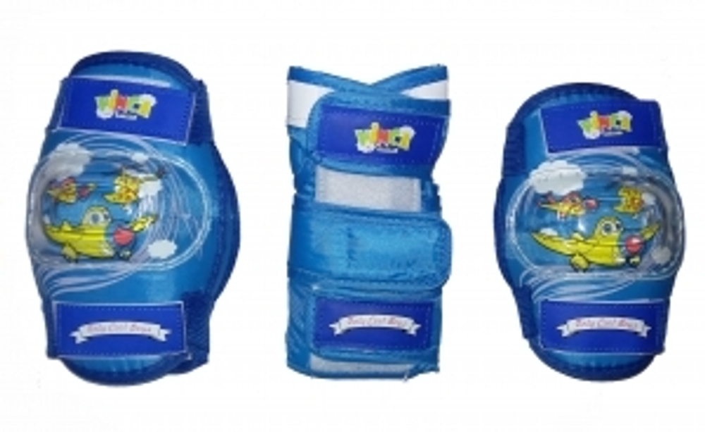 Комплект защиты детский (наколенник, налокотник, наладонник), синий, размер S, инд.уп. Vinca Sport V