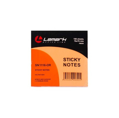 Блок с л/к 76*76 неон ярко-оранжевый Lamark 100л. SN0116-OR