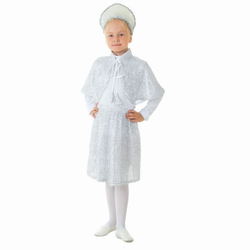 Детский карнавальный Костюм "Снегурочка - снежинка" Белый