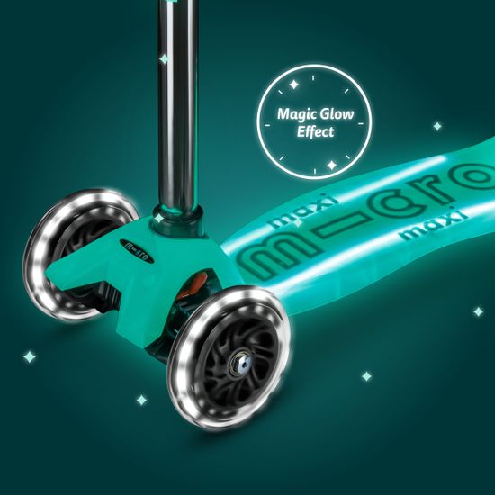 Самокат Maxi Micro Deluxe Glow Plus (светящийся) LED зеленый мармелад