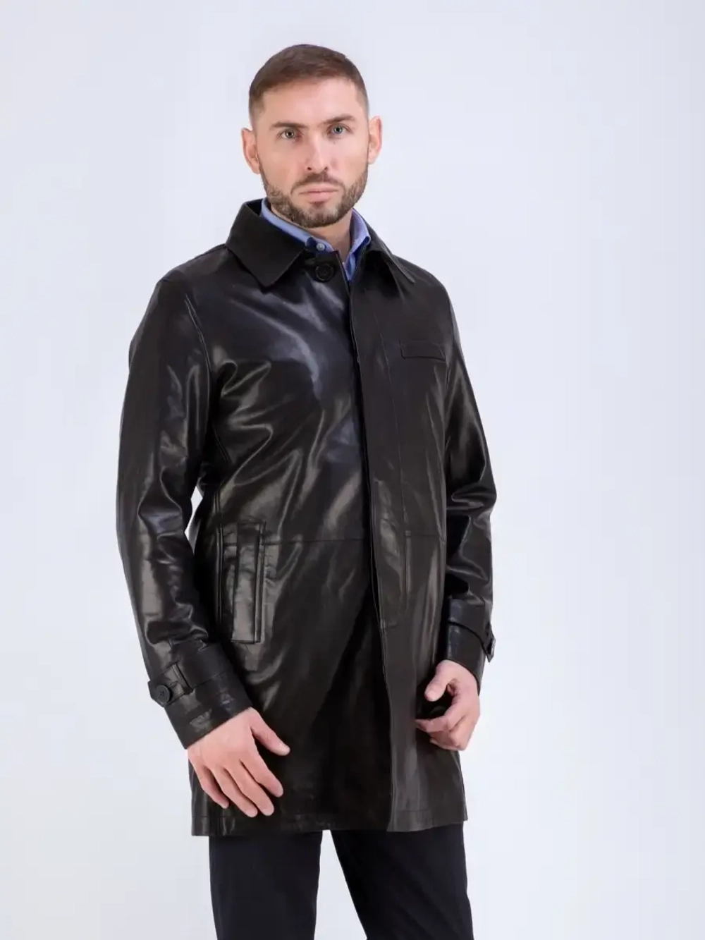 Куртка мужская кожаная, плащ мужской