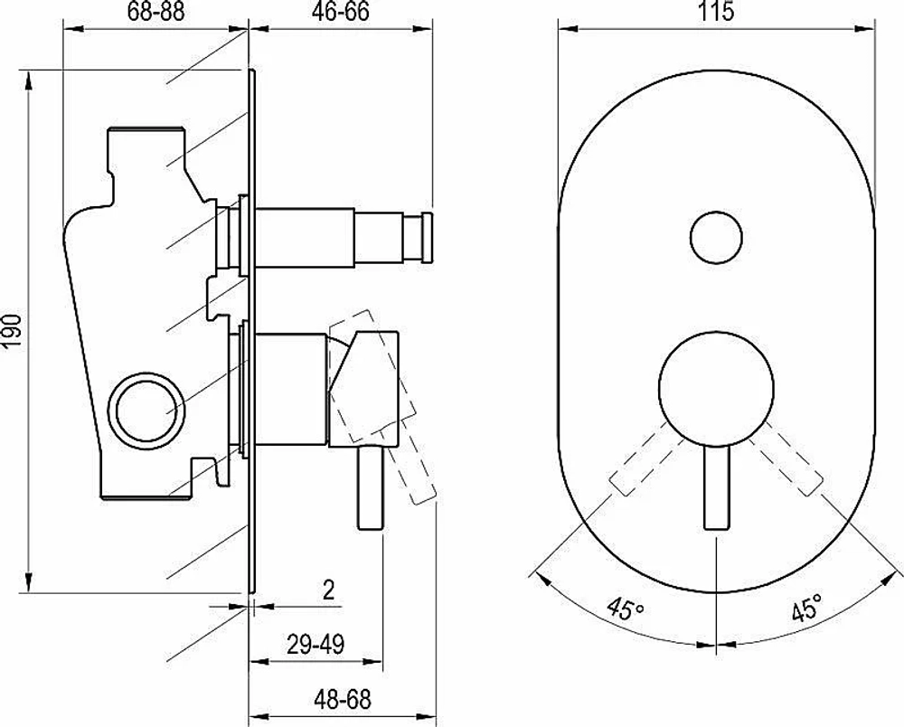 Смеситель для душа Ravak Espirit X070204 хром
