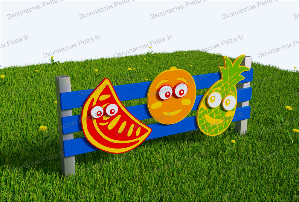 Забор уличный из экопластика Огородный, секция 1490х400 мм