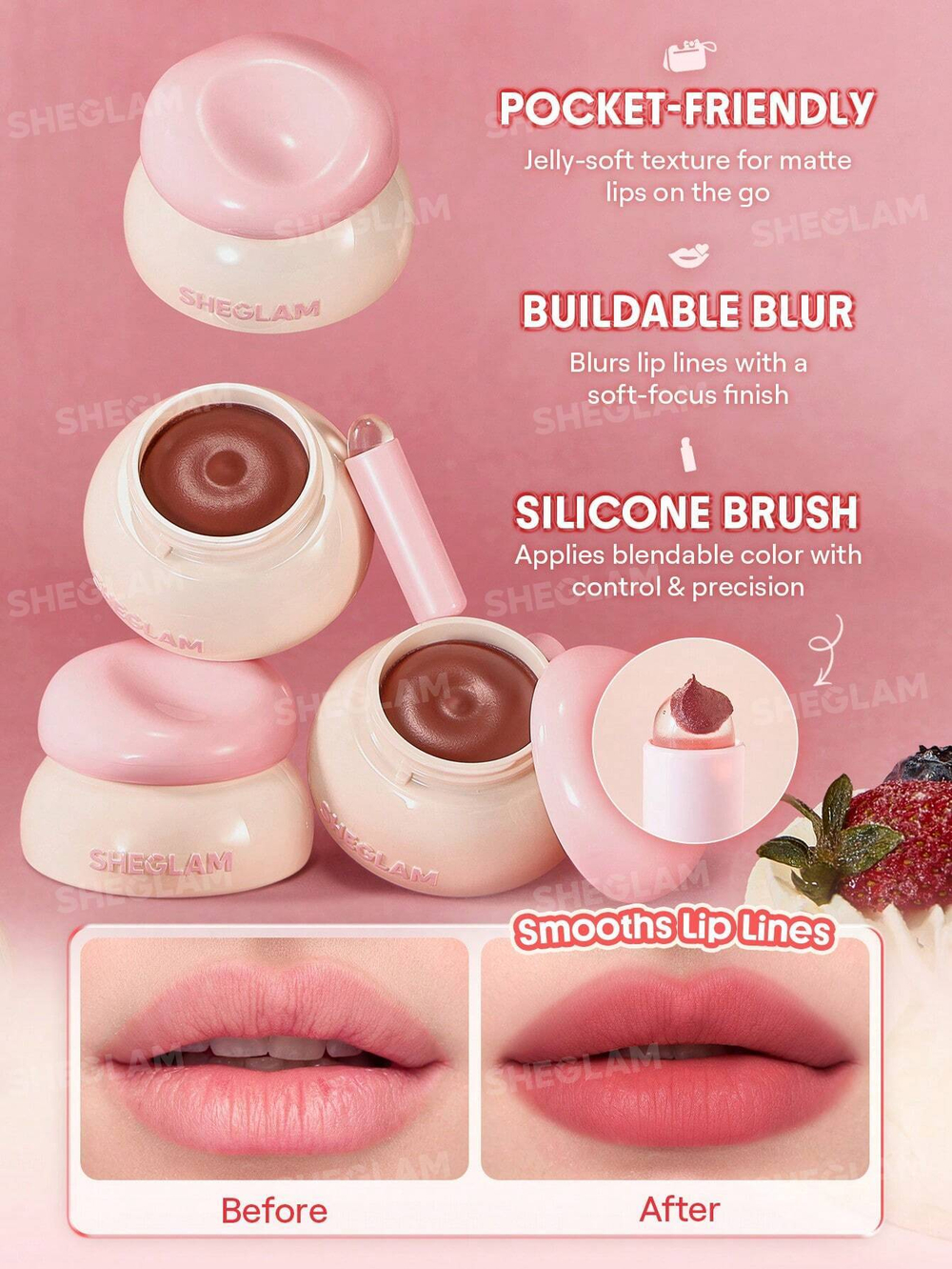 Бальзам оттеночный для губ Sheglam Bounce Putty Pocket Lip Pot Tomato Tango