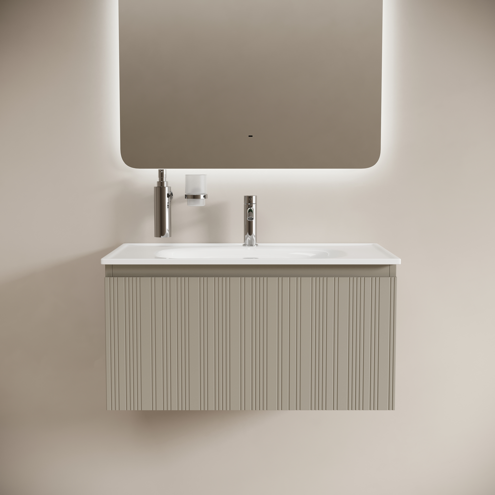 Тумба подвесная SANCOS Code 785х453х400, c одним ящиком оснащенным доводчиками, цвет серая платина , арт. CD80GP