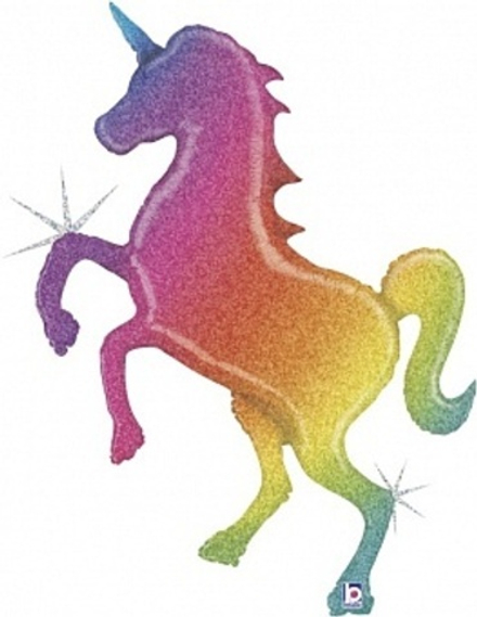 Г Фигура Сверкающий единорог Радужный Голография 46''/117 см