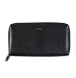 Мужской чёрный большой практичный и вместительный портмоне клатч из натуральной кожи с двумя молниями и с RFID-защитой от сканирования Dublecity 120-DC31-41A