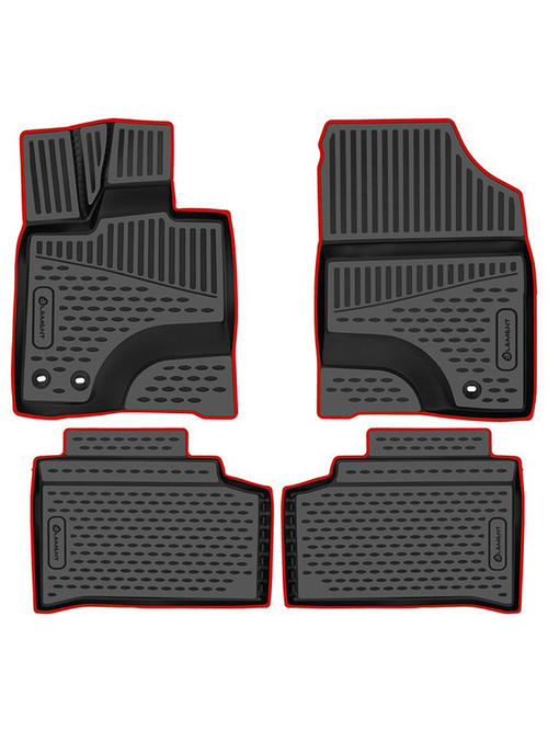 Коврики в салон для CHANGAN UNI-K (I) 2020-, 4 шт. (красный кант, полиуретан) KANT.ELEM3DA67032210K.RD