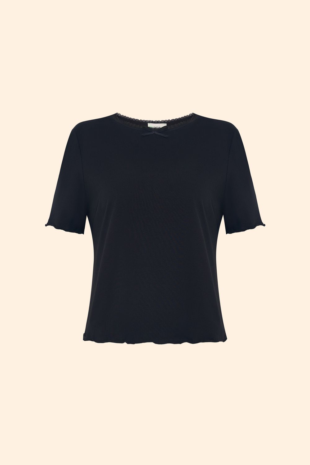 Футболка с кружевом (Baby Tee ), черный