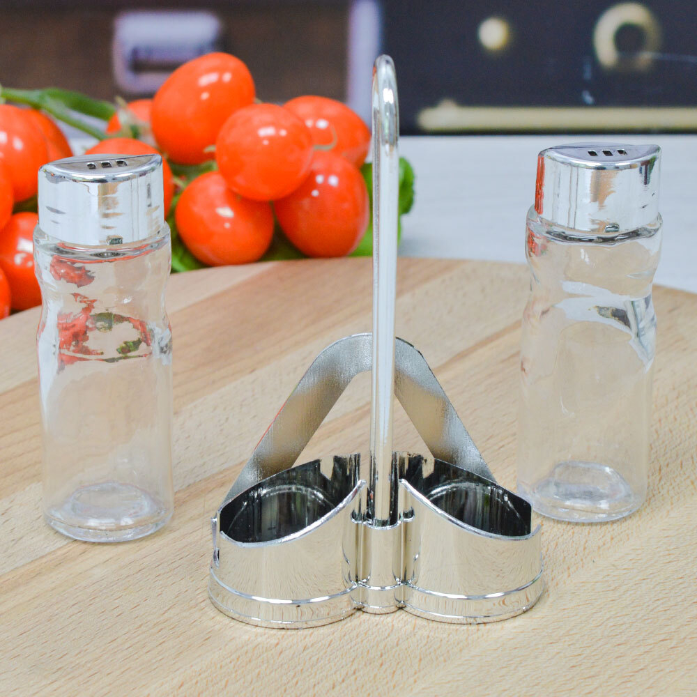 Набор для специй 2 предмета на подставке с салфетницей (80565)