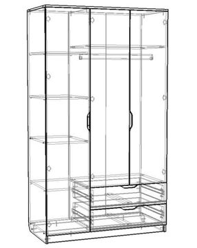 Шкаф ИТАКО-5 /1200*2000*553/ правый маренго