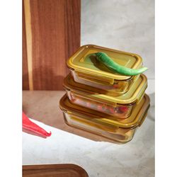 Контейнер для хранения и переноски продуктов 1,5 л янтарного цвета