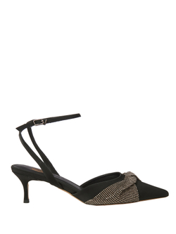 Женские босоножки чёрные со стразами