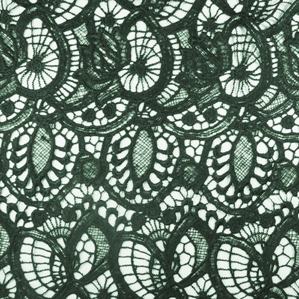 Кружевное полотно, 231 гр/м2, 115 см, т.зелёный
