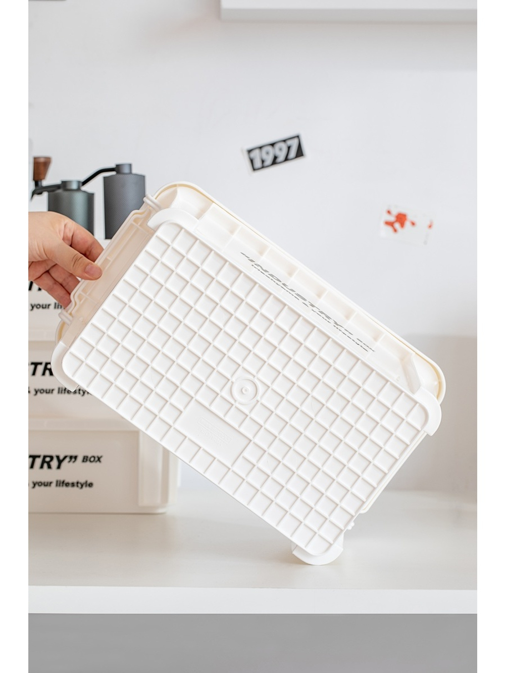 Контейнер IRIS для хранения, с крышкой, 20,5х34,5х16,5 см. белый