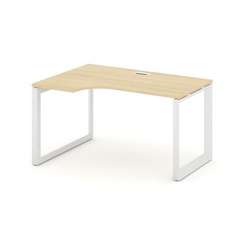 Style Project Стол рабочий эргономичный SN-59O.SPA-002(L) Акация Лорка/Металл Белый/Белый Заглушка 1