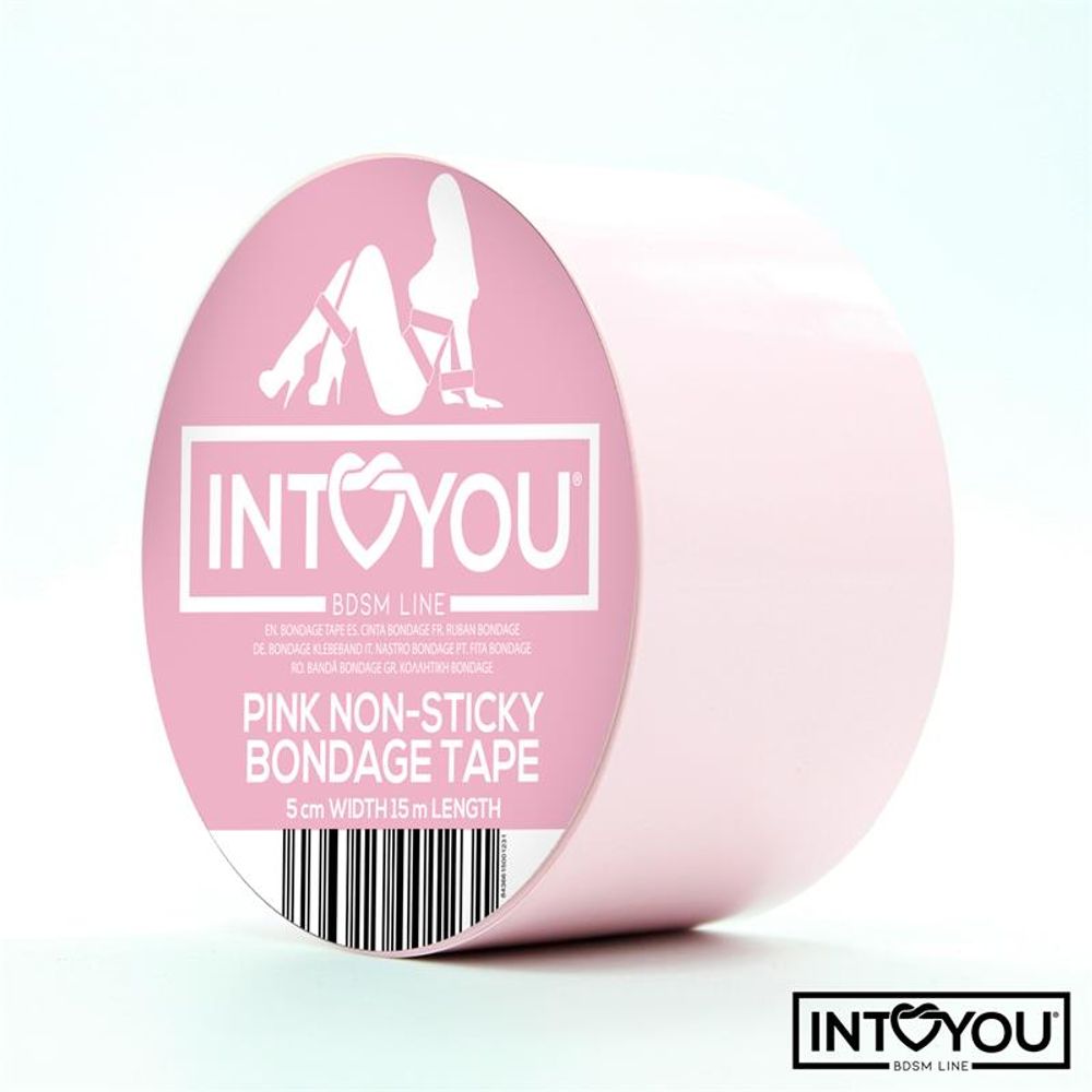 Розовый скотч для фиксации Non-Sticky Bondage Tape - 15 м. Розовый скотч для фиксации Non-Sticky Bondage Tape - 15 м.